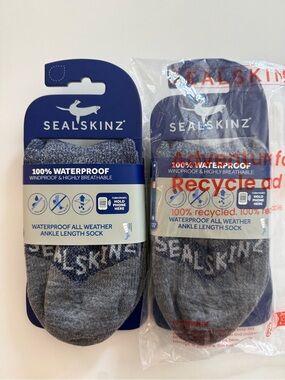 2 pair SEALSKINZ WATERPROOF ALL WEATHER ANKLE LENGTH